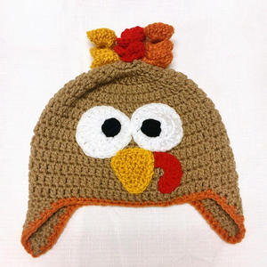 Chapeau de dinde en crochet en gros pour Thanksgiving, casquette amusante pour enfants pour activités de plein air - Product Image 6