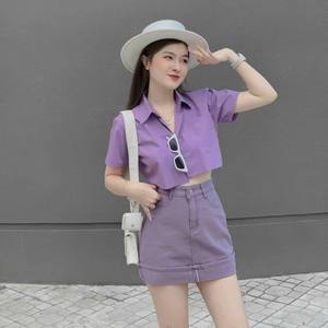 Croptop tri femmes ensemble usine naturel lavable emballage personnalisé Vietnam fabricant ensemble pour fille 2 pièces tri - Product Image 3