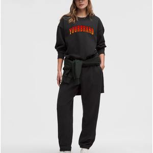 Vêtements de sport pour femmes en gros, ensemble 2 pièces, fabricant OEM, col rond, sans capuche, polaire, polyester, jogging, survêtement - Product Image 1