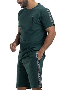 Conjunto de Camiseta Casual para Hombre Index Apparel, Cuello Redondo Color Crema, Tejido de Algodón Transpirable, Conjunto de 2 Piezas para Verano, Camiseta y Pantalones Cortos - Product Image 6