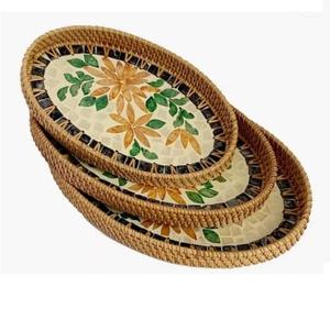 ถาดเสิร์ฟอาหารสำหรับครัวเรือน งานจัดเลี้ยง อาหารเช้า อาหารเย็น คุณภาพพรีเมียม ผลิตจากเรซิ่น - Product Image 6