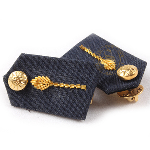 Insigne de collier fait à la main or français Bullion Wire Gorget Patch pour vêtements uniformes - Product Image 1