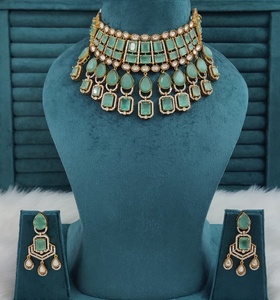 High Quality Polki Necklace Set Indian Traditional Jewelry Ideal For Weddings,Party Wear Luxury Necklace With <b>Beautiful</b> <b>Earrings</b> - Product Image 3