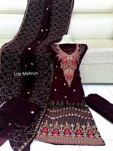 Salwar-vestido de terciopelo para boda, traje indio paquistaní, Shalwar, oferta, 2022 - Product Image 5