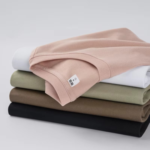 T-shirt décontracté surdimensionné 100% coton pour hommes, col rond côtelé de haute qualité avec motif brodé et épaule tombante - Product Image 3