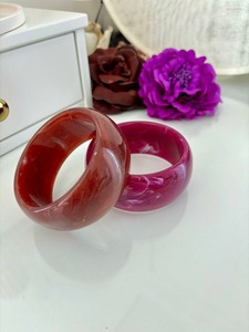 Brazaletes y pulseras de acrílico gruesos de moda FY, brazalete colorido de declaración ancha moteada de acetato de resina Irregular grande - Product Image 3