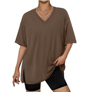 Camiseta de gran tamaño con estampado DTF para mujer, camiseta de moda de tela de algodón OEM con aspecto de calle holgado - Product Image 3