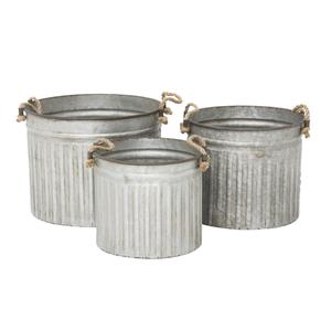 Ensemble de seaux en métal galvanisé avec poignées, pots de rangement utilitaires pour jardin, patio et événements - Product Image 4