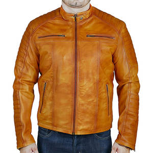 Veste en cuir de mouton personnalisable à la mode pour hommes Collection Designer à col montant pour l'hiver Nouvel état Vente en gros - Product Image 2