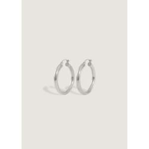Classic Hoop <b>Earrings</b> Medium <b>Silver</b> 18K Gold Rhodium Gold Trendy Butterfly Pattern for Religious Gifts Featuring Pearls Diamonds - Product Image 1