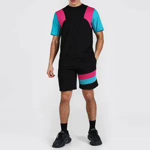 Yaz setleri erkek ekip boyun özel renk düzenli Fit spor Fitness yaz giymek için iki parça setleri Gents ile özel Logo