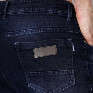 Pantalones Cortos Bermuda de Mezclilla Azul Oscuro para Hombre, Cintura Media, Estilo Vintage, Cintura Elástica, Tejido de Algodón, Secado Rápido, Ecológicos - Product Image 5