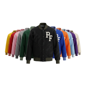 Veste de baseball en collage pour homme, 100% laine de haute qualité, veste universitaire brodée, boutons sur le devant, style veste universitaire - Product Image 1