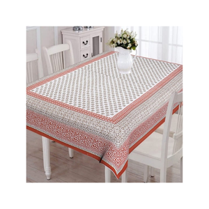 Nappe de table à motif géométrique 100% coton floral rose 280GSM OEKO TEX certifié finition à séchage rapide parfaite pour la décoration de fête en plein air - Product Image 6