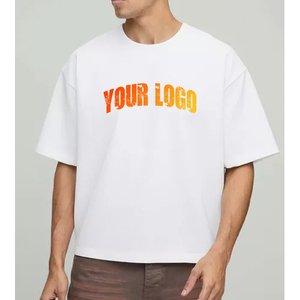 T-shirt en coton 100% tricoté imprimé avec logo personnalisé pour homme, coupe classique, streetwear, t-shirts blancs unis de haute qualité - Product Image 4