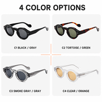 Lunettes de soleil polarisées rondes en acétate vintage européennes et américaines Mellume avec logo personnalisé, ODM OEM, UV400, anti-reflets, unisexes