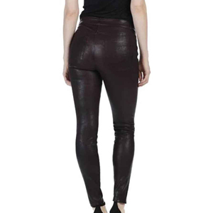 Pantalon de survêtement en cuir OEM personnalisé, taille haute, streetwear, jambe large, décontracté, hiver, hip hop, imperméable, respirant, pantalon pour femmes - Product Image 5