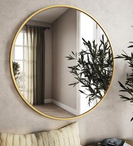 Decorative <b>Bathroom</b> <b>Mirror</b> <b>Round</b> Gold Frame Vanity Wall <b>Mirror</b> Easy Installation Type Wholesale Contemporary <b>Mirror</b> Home Decors - Product Image 2