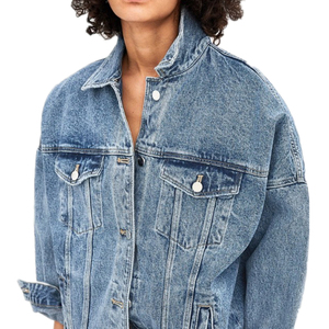 Pantheraint 2025 Women's Printed Water Wash <b>Denim</b> Blue Long Sleeve Coat & Jacket Boyfriend Style Button Decoration Autumn Winter - Product Image 2