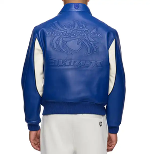 Venta al por mayor por encargo 100% cuero de vaca genuino chaquetas Avirex para los hombres de moda de talla grande colección - Product Image 3