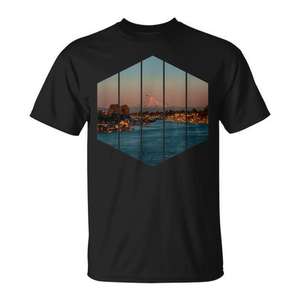 T-shirt Mt Hood Sunset From Willamette River Portland - Product Image 1