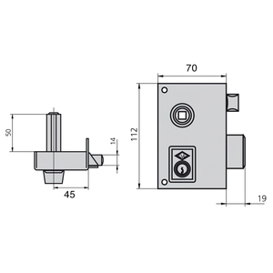 Cvl 56br/70/he Left Lock - Product Image 2