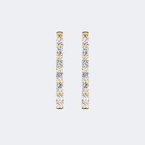 3.90CTW Marquise Diamond Bar Set Eternity <b>Hoop</b> Earrings 14k Gold Lab Grown D Color VVS <b>Large</b> Dangle Jewelry for Women - Product Image 4