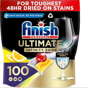 Pastillas para Lavavajillas Finish, Brillo Infinito, 100 Pastillas Detergentes, Aroma a Limón y Limpiador de Lavavajillas, Aroma Fresco - Product Image 3