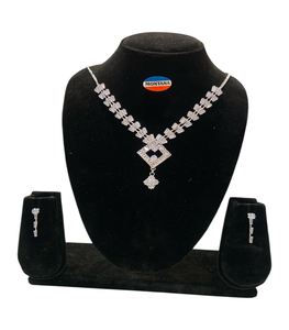 B53 élégant Vintage en acier inoxydable ensemble de bijoux élégant classique diamant collier boucles d'oreilles pour les mariages fêtes bijoux de mode - Product Image 1