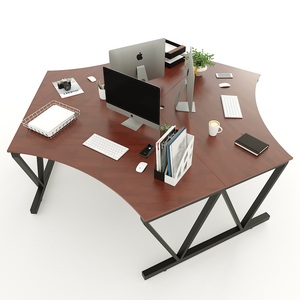 VConcept HBVC021 Modern Design 3-Person Cluster <b>Table</b> 240x208 Panel <b>Office</b> Furniture Assembled Metal Legs for Conference Room - Product Image 1