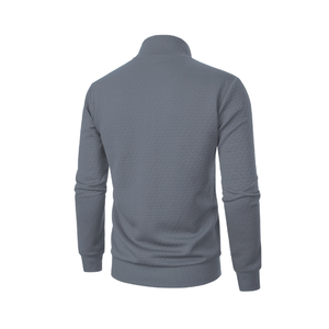 แจ็กเก็ตมีฮู้ดผ้าแจ็คการ์ดสำหรับผู้ชายเสื้อโค้ทคอตั้งลายตัวอักษรสำหรับฤดูใบไม้ร่วง - Product Image 4