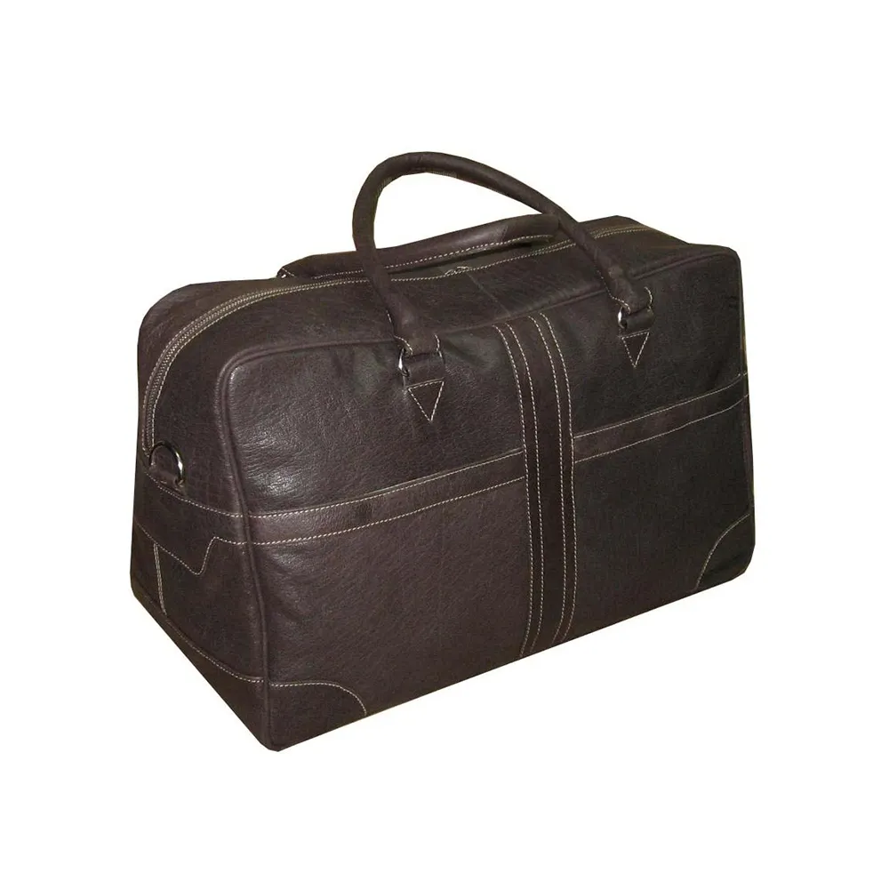 Duffle de couro genuíno de design leve e durável, bolsa de viagem casual para uso profissional, 100%