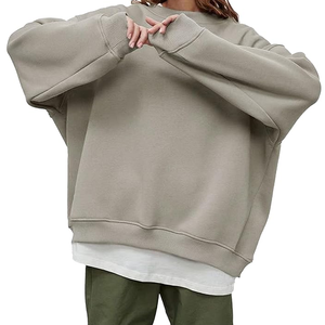Casual Oversized Pullover Shoulder Fleece Woven Sweatshirt Hoodies Activewear Workout Wholesale Baggy Winter Autumn Loose Tops - Product Image 4