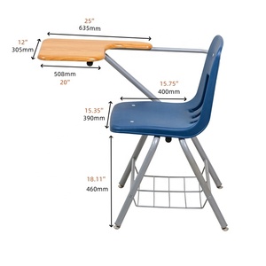 American Student Mono Desk School Classroom Hall <span class=keywords><strong>Silla</strong></span> de sala de entrenamiento Reunión <span class=keywords><strong>Silla</strong></span> de conferencia <span class=keywords><strong>Silla</strong></span> de educación con bloc de escritura - Product Image 4