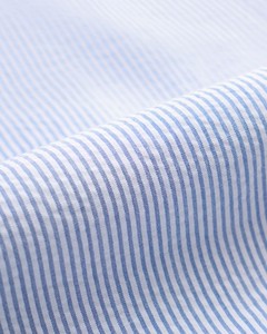 100% Premium Cotton Breathable Men's Short Sleeve <b>Seersucker</b> Striped Casual <b>Shirt</b> Autumn Decorative Label Relax Style Routine - Product Image 5
