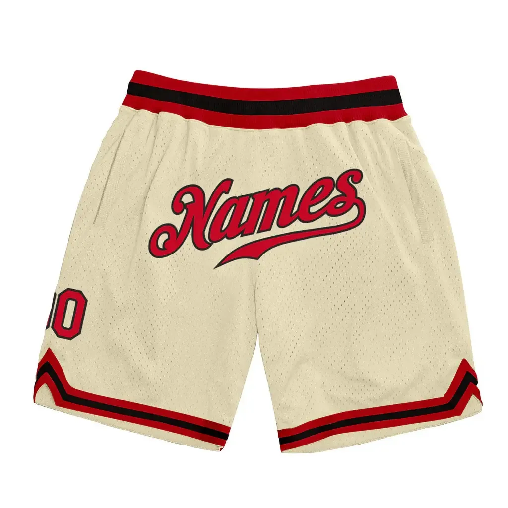 Pantalones cortos de malla para hombre con logotipo personalizado decorados con rayas blancas y verdes bordadas pantalones cortos de malla de baloncesto al por mayor OEM personalizados