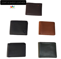 Dompet Kulit Asli Tipis Minimalis Anti RFID dengan Kantong Depan untuk GPS, Dapat Dicetak LOGO, untuk Pria