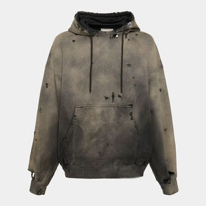 Sudaderas con capucha holgadas desgastadas lavadas con ácido personalizadas para hombre, conjuntos de pantalones de chándal para hombre, Jersey de algodón 100%, chándal profesional - Product Image 3