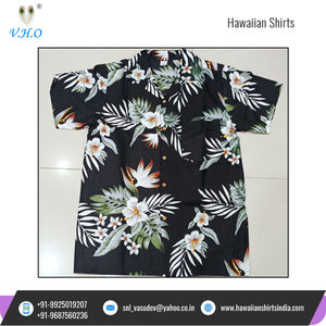 Chemises de plage à imprimé feuilles pour hommes, taille personnalisée en vrac chemises hawaïennes pour hommes de l'inde - Product Image 5