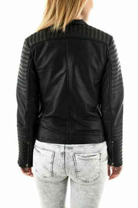 เสื้อแจ็คเก็ตหนังแท้สำหรับผู้หญิง ระบายอากาศได้ดี แฟชั่นทันสมัย ทรงเข้ารูป เหมาะสำหรับฤดูใบไม้ร่วงและฤดูหนาว สไตล์สตรีทแวร์ ขายส่ง รุ่น 2026 - Product Image 2