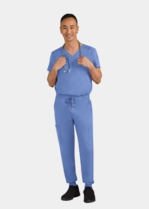 Scrubs de médecin personnalisés de haute qualité gommages en coton en gros pour hommes/femmes ensembles d'uniformes d'hôpital - Product Image 3