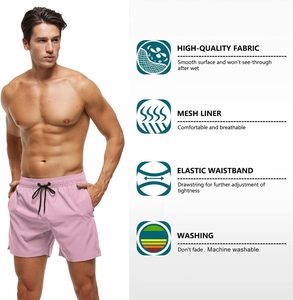 Short de bain à séchage rapide pour homme Maillot de bain de plage à logo personnalisé Short de plage imprimé sur le devant 1 pièce Expédition DDP - Product Image 3