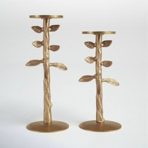 Bougeoir botanique moderne en or - Candélabre décoratif en métal pour cheminée et salle à manger, support à bougie en métal en gros - Product Image 2