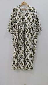 Femmes de haute qualité été élégant robe florale Long bloc imprimé coton naturel décontracté Midi Mini lâche Silhouette parole longueur - Product Image 6