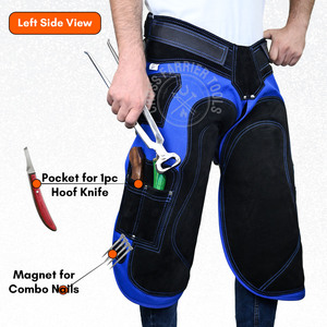 Farrier Chaps ผ้ากันเปื้อนสำหรับผู้ชาย, ผ้ากันเปื้อนสำหรับช่างตีเหล็กพร้อมกระเป๋าใส่มีดเครื่องมือในการประชุมเชิงปฏิบัติการ - Product Image 4