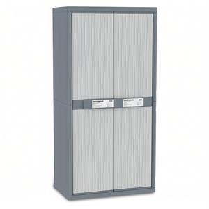 Armario Portátil Terry Wave Jumbo 2900 de 90 cm, Gris Claro Oscuro, 2 Puertas Abatibles, Kit de Muebles - Product Image 3