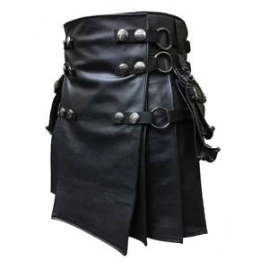Kilts en cuir pour hommes de haute qualité, design personnalisé, couleurs/tailles sur mesure, service OEM/ODM, logo personnalisé, directement de l'usine, faible MOQ, vente en gros - Product Image 5