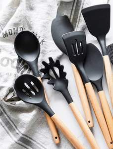 COMFORT Usine Bois et Résine Cuillère Spatule avec et Support Ustensiles de Cuisine Cuillère de Cuisine en Bois Naturel pour le Meilleur - Product Image 4