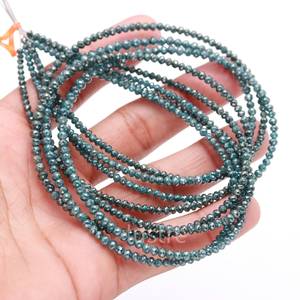 Natural Blue Diamond Round Beads Brilliant Cut 3.5mm Elegant Necklace Jewelry Wholesale Supplier - Product Image 4