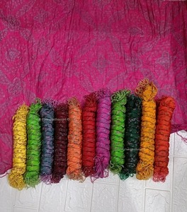 Pure Silk Bandhani Dupatta Traditional Wedding & <b>Bridesmaid</b> Gift Colorful Bandhej Scarf with Tassels Ladi Women Party Favor - Product Image 3